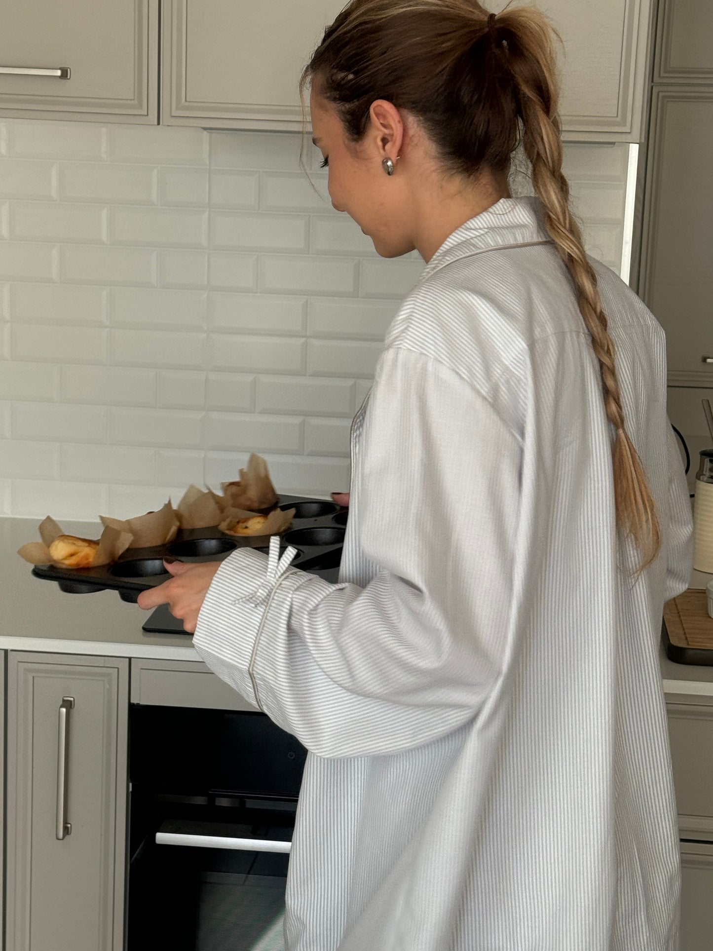 Сет риза с дълъг панталон Dove Gray