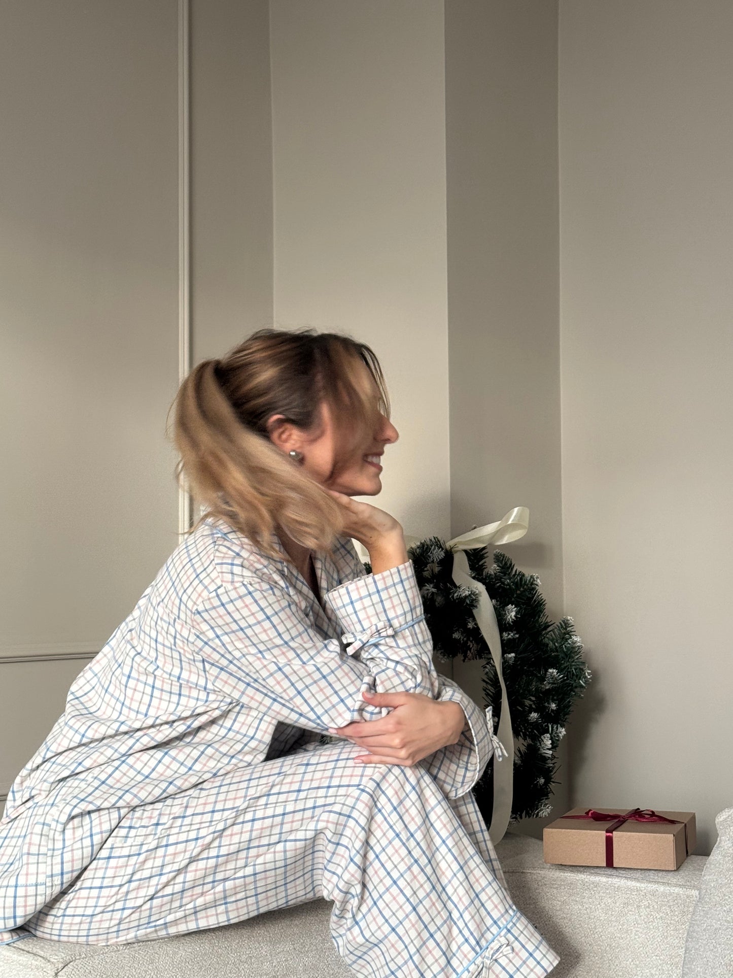 Сет с дълъг панталон Blue Candy Cane