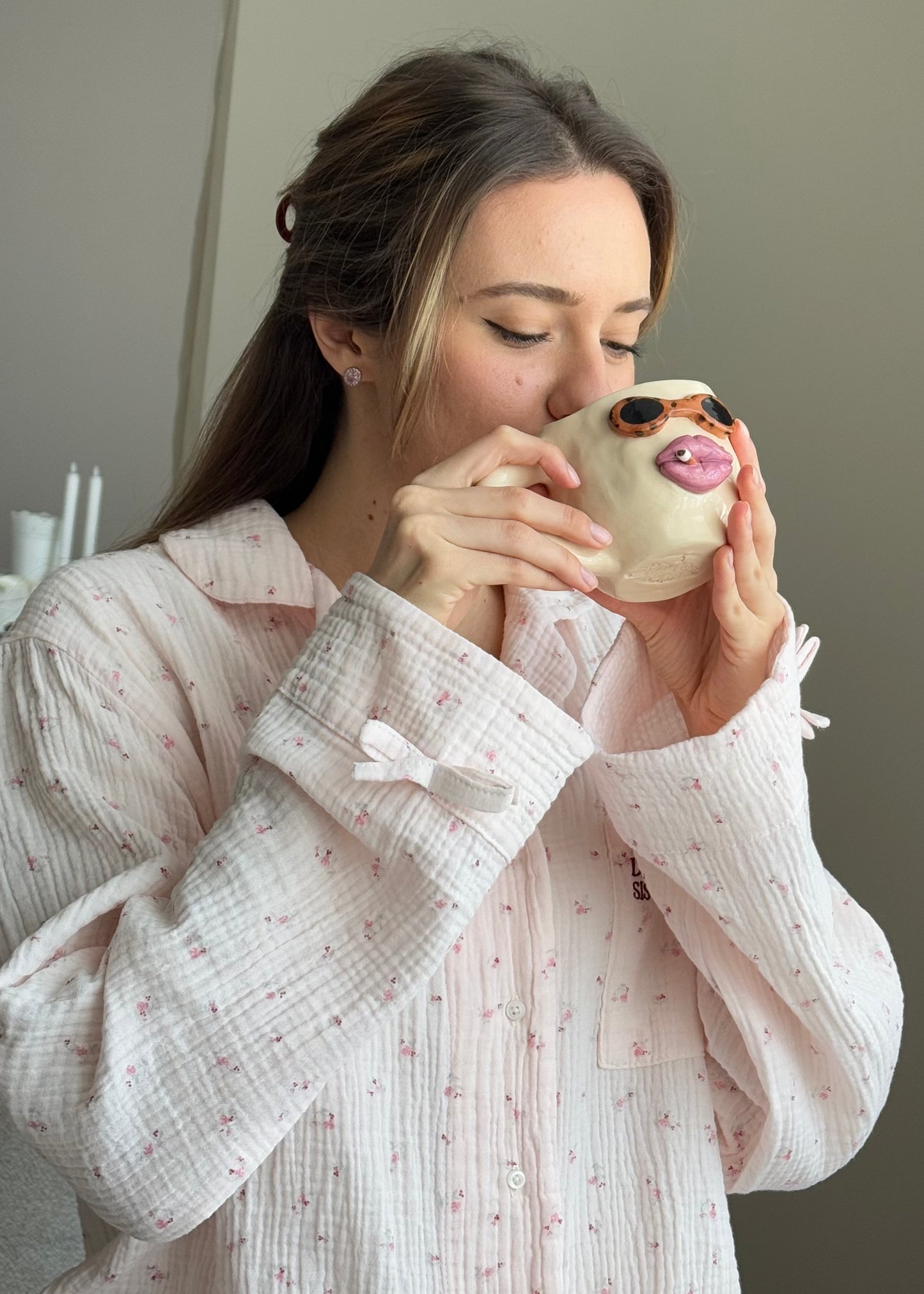 Риза с бродерия Floral Mousse
