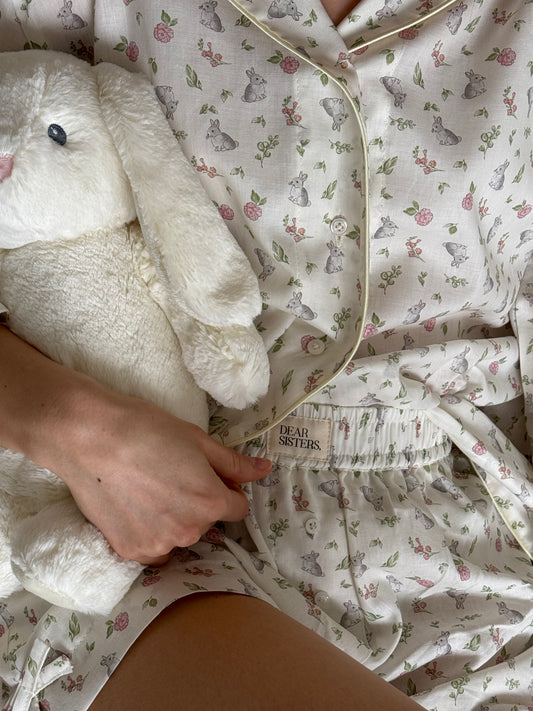 PRE-ORDER | Сет Риза с къси панталони Bunny Love Rosy Pink