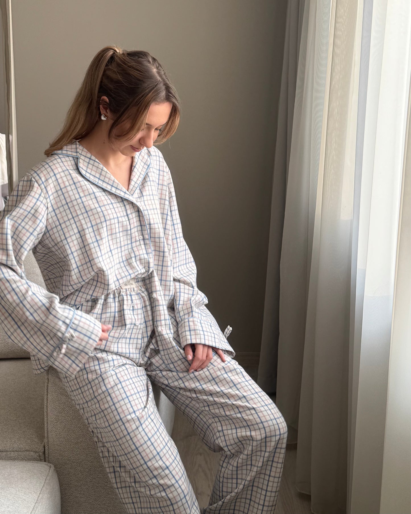 Сет с дълъг панталон Blue Candy Cane